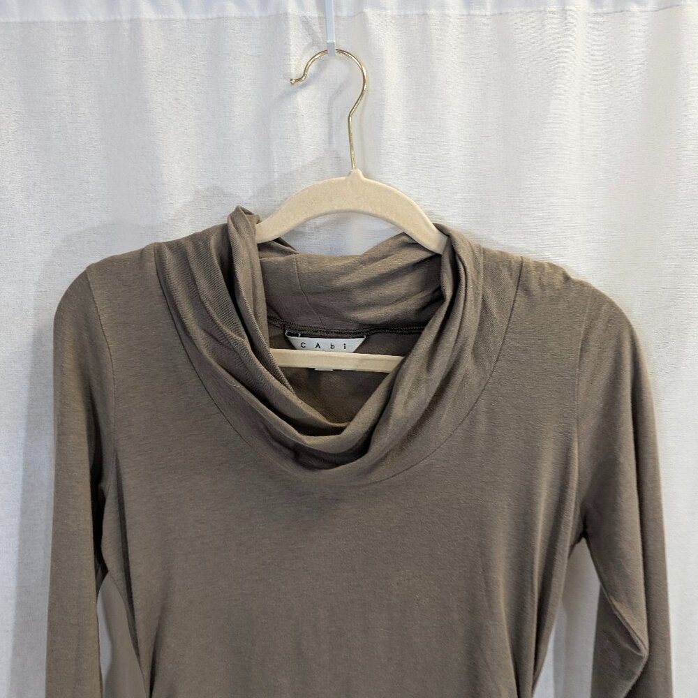 CAbi Size Small Mock Turtleneck in Light Brown - Picture 2 of 13